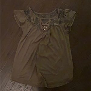 army green cute top :)